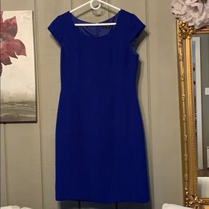 Tahari royal blue dress. Belt holes.